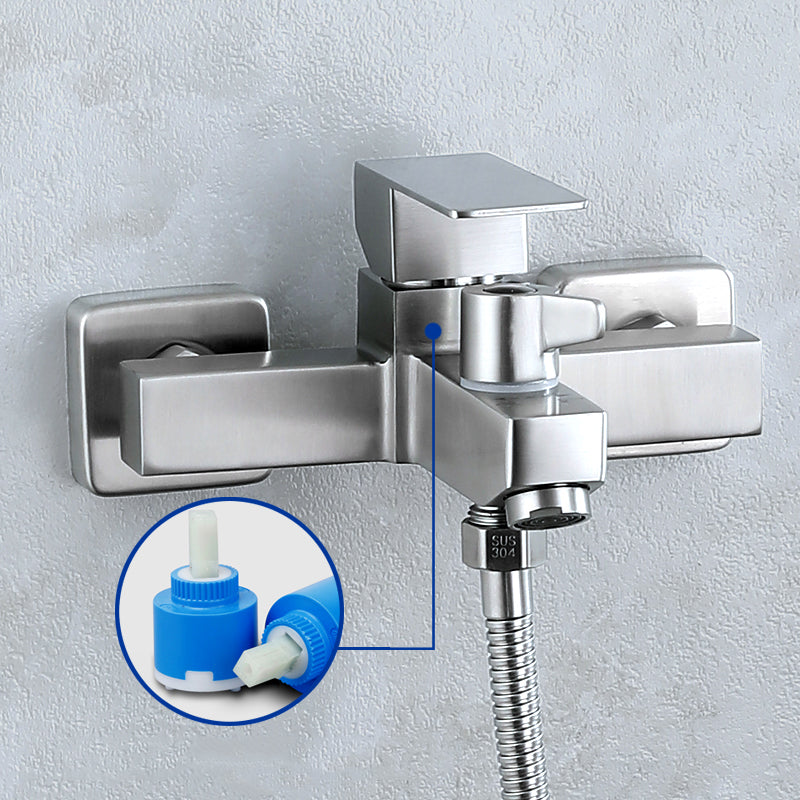 Modern Tub Faucet Trim 304 Stainless Steel Wall Mount Bathroom Faucet Clearhalo 'Bathroom Remodel & Bathroom Fixtures' 'Bathtub Faucets' 'bathtub_faucets' 'Home Improvement' 'home_improvement' 'home_improvement_bathtub_faucets' 7390930