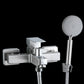 Modern Tub Faucet Trim 304 Stainless Steel Wall Mount Bathroom Faucet Tri-Mode Shower Head & Base Risers Not Included Clearhalo 'Bathroom Remodel & Bathroom Fixtures' 'Bathtub Faucets' 'bathtub_faucets' 'Home Improvement' 'home_improvement' 'home_improvement_bathtub_faucets' 7390932