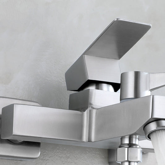 Modern Tub Faucet Trim 304 Stainless Steel Wall Mount Bathroom Faucet Clearhalo 'Bathroom Remodel & Bathroom Fixtures' 'Bathtub Faucets' 'bathtub_faucets' 'Home Improvement' 'home_improvement' 'home_improvement_bathtub_faucets' 7390937