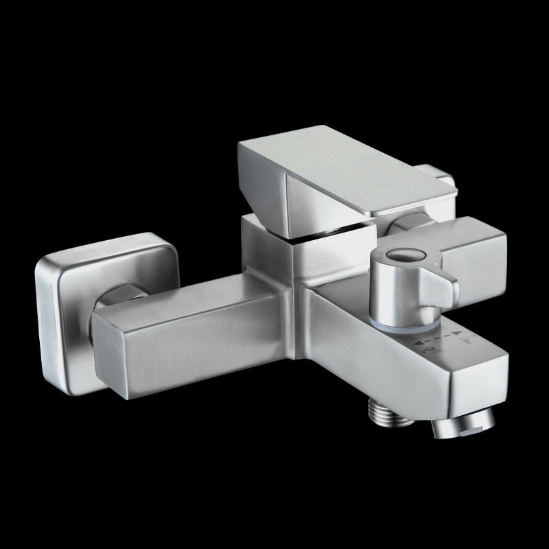 Modern Tub Faucet Trim 304 Stainless Steel Wall Mount Bathroom Faucet Single Faucet Risers Not Included Clearhalo 'Bathroom Remodel & Bathroom Fixtures' 'Bathtub Faucets' 'bathtub_faucets' 'Home Improvement' 'home_improvement' 'home_improvement_bathtub_faucets' 7390943