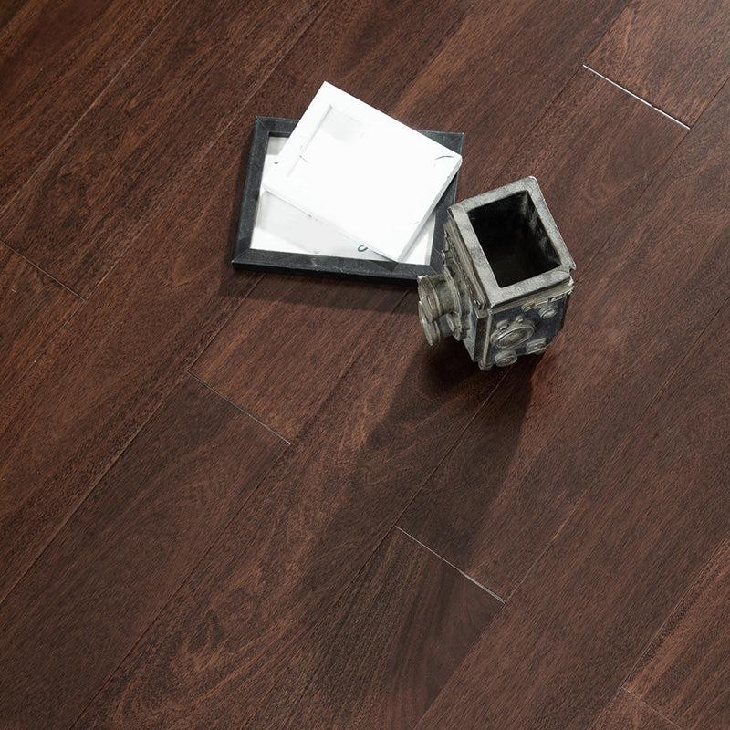 Contemporary Hardwood Deck Tiles Rectangle Solid Hardwood Flooring Dark Brown Clearhalo 'Flooring 'Hardwood Flooring' 'hardwood_flooring' 'Home Improvement' 'home_improvement' 'home_improvement_hardwood_flooring' Walls and Ceiling' 7390986