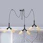 Industrial Capsule Multiple Hanging Light 4/6/12-Head Amber Glass Swag LED Ceiling Lamp in Black Clearhalo 'Ceiling Lights' 'Glass shade' 'Glass' 'Industrial Pendants' 'Industrial' 'Middle Century Pendants' 'Pendant Lights' 'Pendants' 'Tiffany' Lighting' 739104