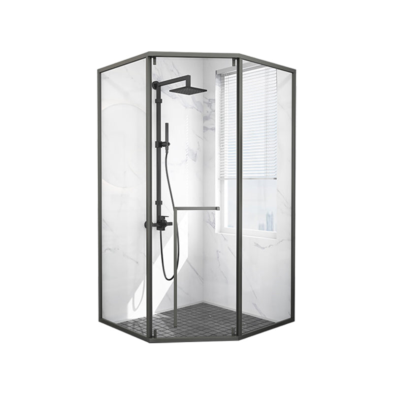 Single Sliding Door Shower Door Diamond Shape Glass Shower Screen Clearhalo 'Bathroom Remodel & Bathroom Fixtures' 'Home Improvement' 'home_improvement' 'home_improvement_shower_tub_doors' 'Shower and Tub Doors' 'shower_tub_doors' 'Showers & Bathtubs' 7391073