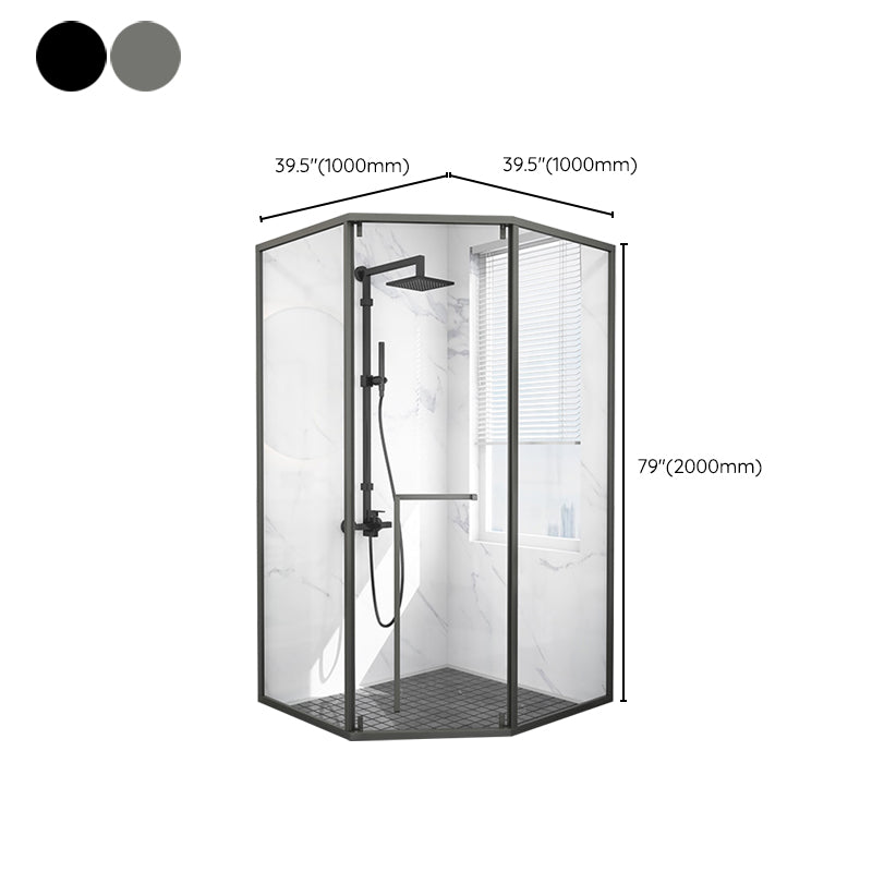 Single Sliding Door Shower Door Diamond Shape Glass Shower Screen Clearhalo 'Bathroom Remodel & Bathroom Fixtures' 'Home Improvement' 'home_improvement' 'home_improvement_shower_tub_doors' 'Shower and Tub Doors' 'shower_tub_doors' 'Showers & Bathtubs' 7391081