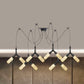 Industrial Capsule Multiple Hanging Light 4/6/12-Head Amber Glass Swag LED Ceiling Lamp in Black Clearhalo 'Ceiling Lights' 'Glass shade' 'Glass' 'Industrial Pendants' 'Industrial' 'Middle Century Pendants' 'Pendant Lights' 'Pendants' 'Tiffany' Lighting' 739109