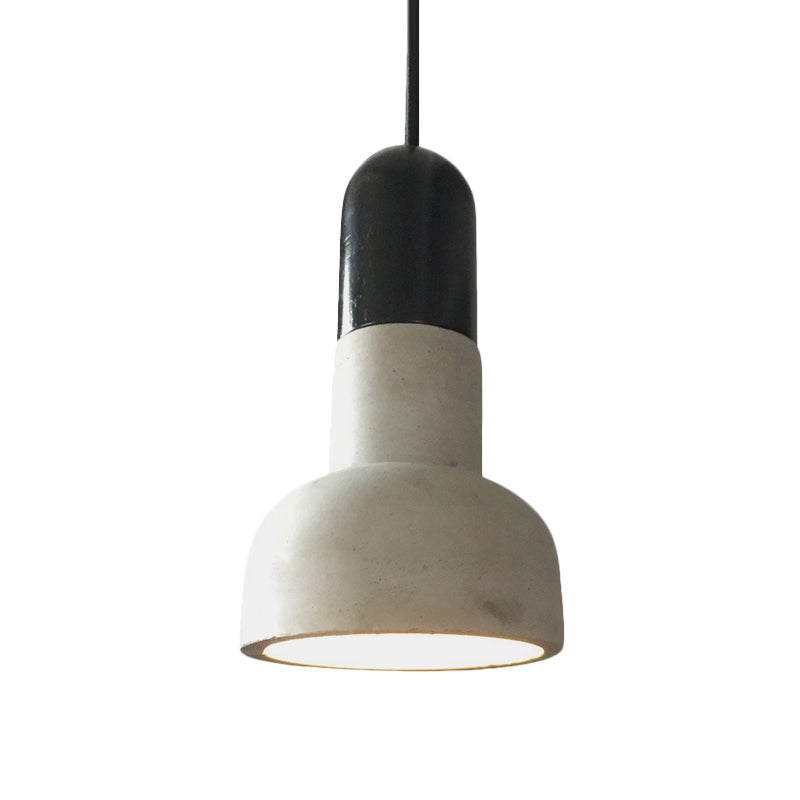 Dome Restaurant Pendant Light Fixture Industrial Cement 1 Light Grey and Red/Black/Wood Ceiling Lamp Clearhalo 'Ceiling Lights' 'Industrial Pendants' 'Industrial' 'Middle Century Pendants' 'Pendant Lights' 'Pendants' 'Tiffany' Lighting' 739159