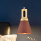 1-Light Cement Hanging Lighting Vintage Black/Grey/Red and Wood Bell Bar Ceiling Pendant Lamp Red Clearhalo 'Ceiling Lights' 'Industrial Pendants' 'Industrial' 'Middle Century Pendants' 'Pendant Lights' 'Pendants' 'Tiffany' Lighting' 739164