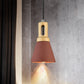 1-Light Cement Hanging Lighting Vintage Black/Grey/Red and Wood Bell Bar Ceiling Pendant Lamp Clearhalo 'Ceiling Lights' 'Industrial Pendants' 'Industrial' 'Middle Century Pendants' 'Pendant Lights' 'Pendants' 'Tiffany' Lighting' 739165