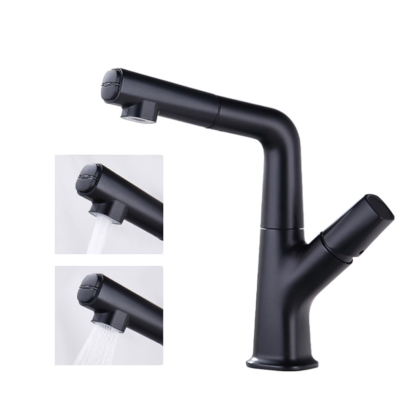 Modern Style Kitchen Faucet Copper Knob Handle Pull Down Kitchen Faucet Black Clearhalo 'Home Improvement' 'home_improvement' 'home_improvement_kitchen_faucets' 'Kitchen Faucets' 'Kitchen Remodel & Kitchen Fixtures' 'Kitchen Sinks & Faucet Components' 'kitchen_faucets' 7391899