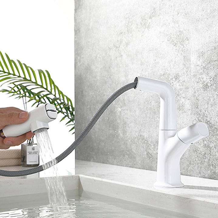 Modern Style Kitchen Faucet Copper Knob Handle Pull Down Kitchen Faucet Clearhalo 'Home Improvement' 'home_improvement' 'home_improvement_kitchen_faucets' 'Kitchen Faucets' 'Kitchen Remodel & Kitchen Fixtures' 'Kitchen Sinks & Faucet Components' 'kitchen_faucets' 7391900