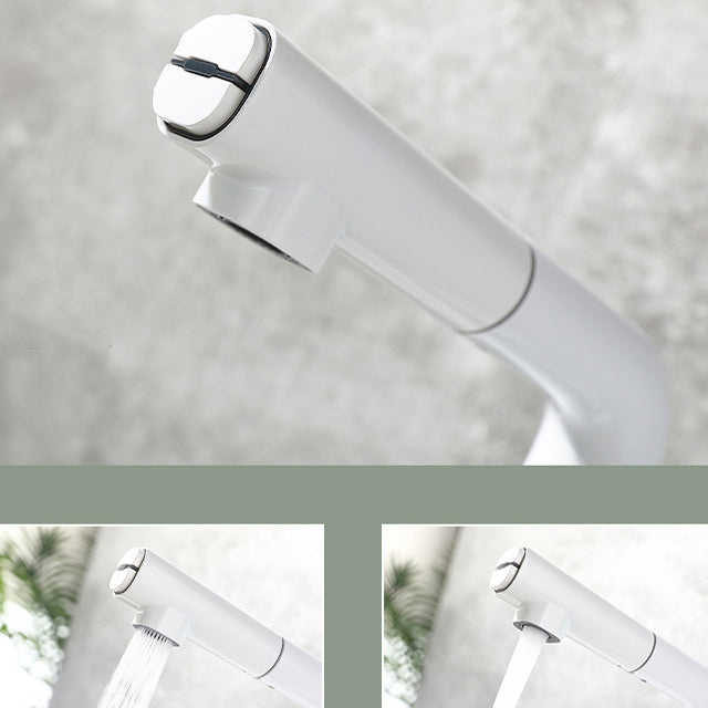 Modern Style Kitchen Faucet Copper Knob Handle Pull Down Kitchen Faucet Clearhalo 'Home Improvement' 'home_improvement' 'home_improvement_kitchen_faucets' 'Kitchen Faucets' 'Kitchen Remodel & Kitchen Fixtures' 'Kitchen Sinks & Faucet Components' 'kitchen_faucets' 7391904