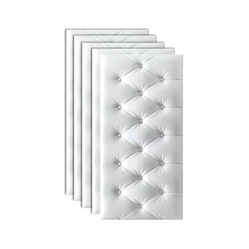 3D Backsplash Panels Contemporary Peel and Stick Wall Paneling White 5-Piece Set Clearhalo 'Flooring 'Home Improvement' 'home_improvement' 'home_improvement_wall_paneling' 'Wall Paneling' 'wall_paneling' 'Walls & Ceilings' Walls and Ceiling' 7391909