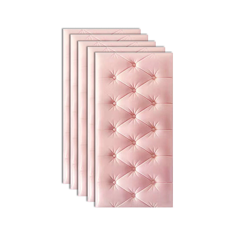 3D Backsplash Panels Contemporary Peel and Stick Wall Paneling Pink 5-Piece Set Clearhalo 'Flooring 'Home Improvement' 'home_improvement' 'home_improvement_wall_paneling' 'Wall Paneling' 'wall_paneling' 'Walls & Ceilings' Walls and Ceiling' 7391913