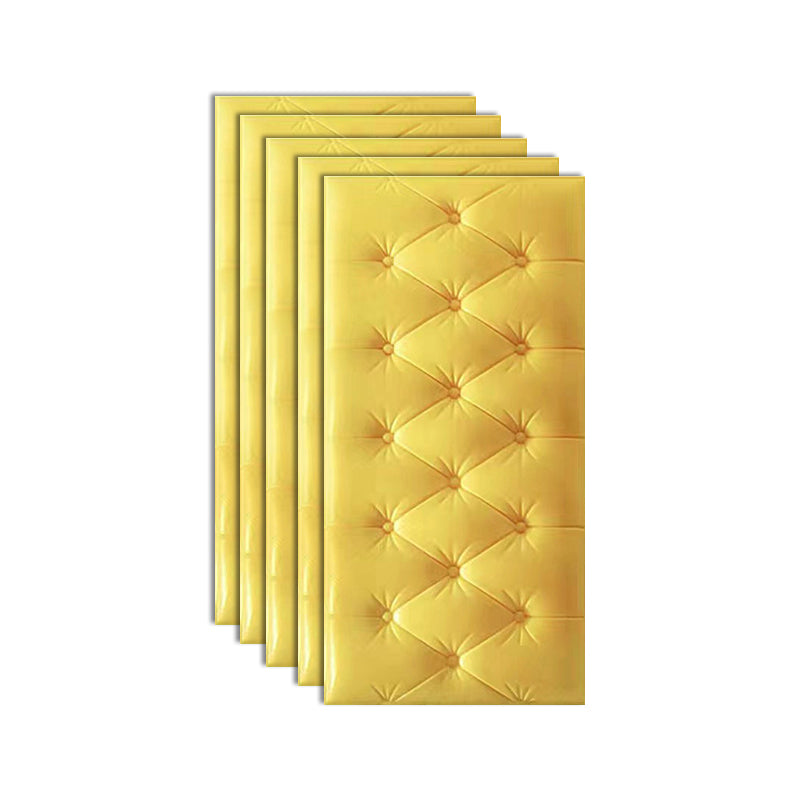 3D Backsplash Panels Contemporary Peel and Stick Wall Paneling Yellow 5-Piece Set Clearhalo 'Flooring 'Home Improvement' 'home_improvement' 'home_improvement_wall_paneling' 'Wall Paneling' 'wall_paneling' 'Walls & Ceilings' Walls and Ceiling' 7391914