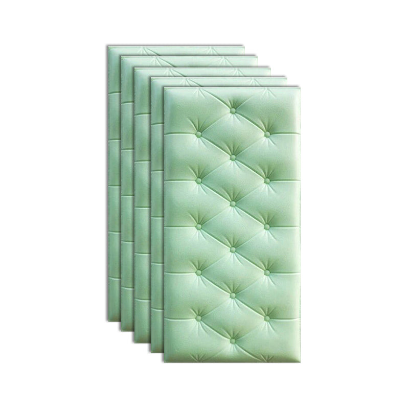 3D Backsplash Panels Contemporary Peel and Stick Wall Paneling Green 5-Piece Set Clearhalo 'Flooring 'Home Improvement' 'home_improvement' 'home_improvement_wall_paneling' 'Wall Paneling' 'wall_paneling' 'Walls & Ceilings' Walls and Ceiling' 7391920