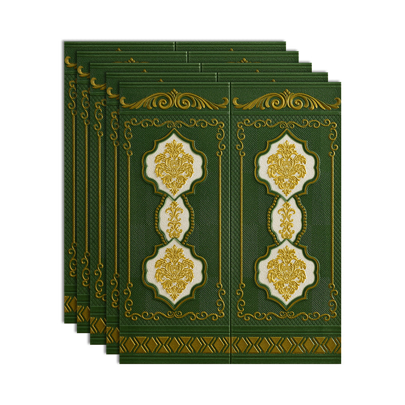 Plastic Backsplash Panels Peel and Stick Wainscoting with Waterproof Green 5-Piece Set Clearhalo 'Flooring 'Home Improvement' 'home_improvement' 'home_improvement_wall_paneling' 'Wall Paneling' 'wall_paneling' 'Walls & Ceilings' Walls and Ceiling' 7391940