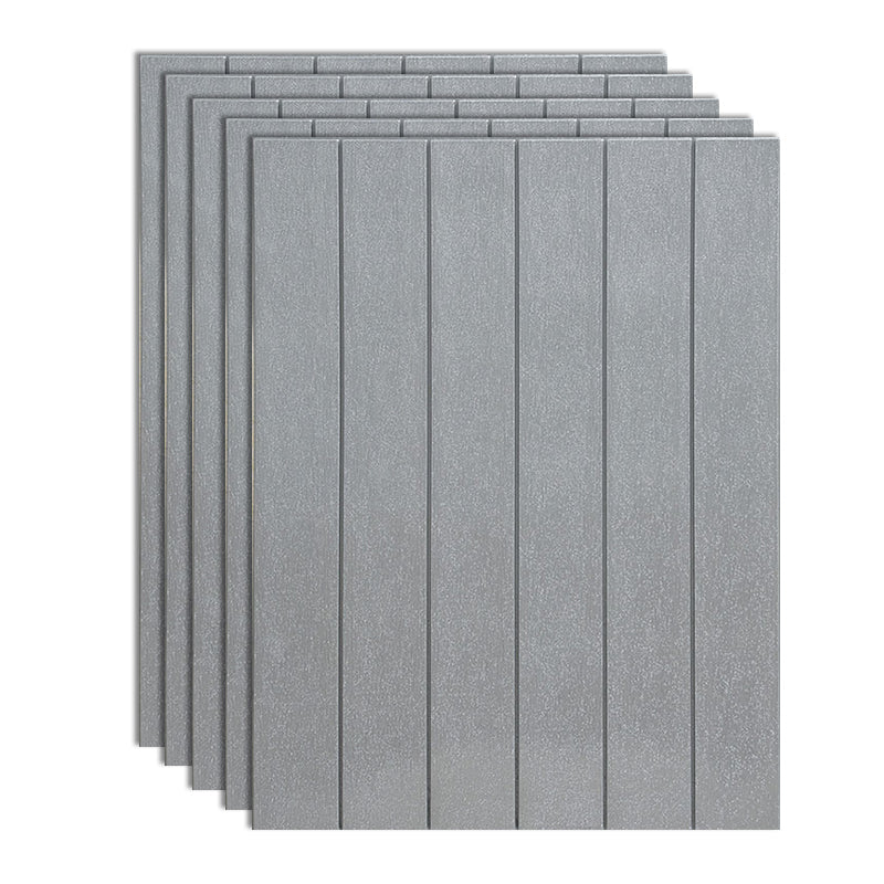 Plastic Backsplash Panels Peel and Stick Wainscoting with Waterproof Silver Gray 5-Piece Set Clearhalo 'Flooring 'Home Improvement' 'home_improvement' 'home_improvement_wall_paneling' 'Wall Paneling' 'wall_paneling' 'Walls & Ceilings' Walls and Ceiling' 7391946