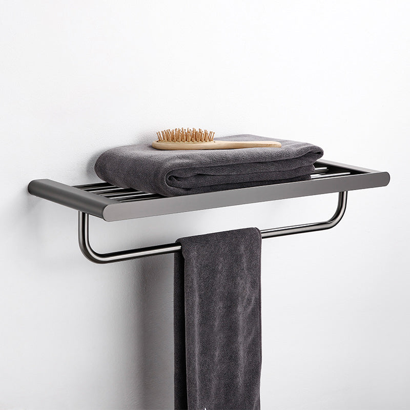 Modern Matte Gray Bathroom Accessory Set Bath Shelf/Towel Bar & Paper Holder Included Clearhalo 'Bathroom Hardware Sets' 'Bathroom Hardware' 'Bathroom Remodel & Bathroom Fixtures' 'bathroom_hardware_sets' 'Home Improvement' 'home_improvement' 'home_improvement_bathroom_hardware_sets' 7392166
