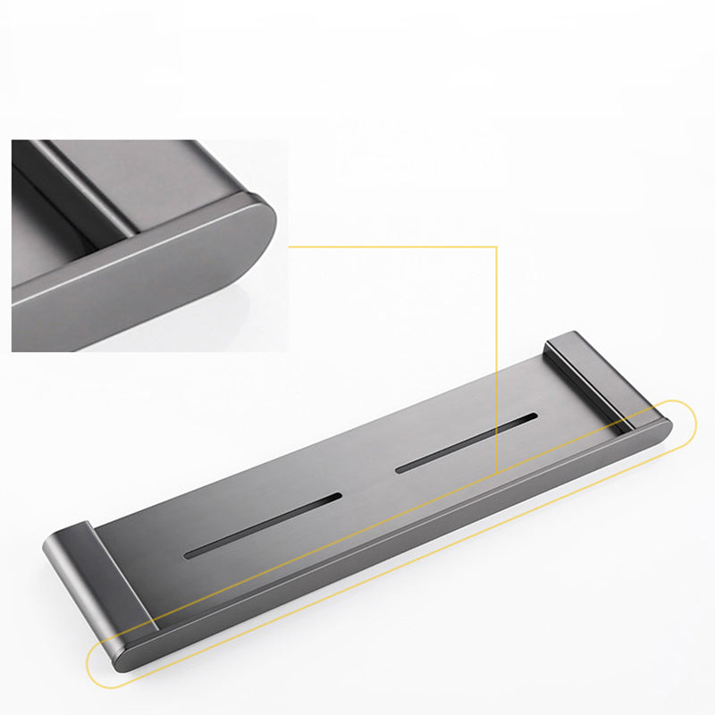 Modern Matte Gray Bathroom Accessory Set Bath Shelf/Towel Bar & Paper Holder Included Clearhalo 'Bathroom Hardware Sets' 'Bathroom Hardware' 'Bathroom Remodel & Bathroom Fixtures' 'bathroom_hardware_sets' 'Home Improvement' 'home_improvement' 'home_improvement_bathroom_hardware_sets' 7392169