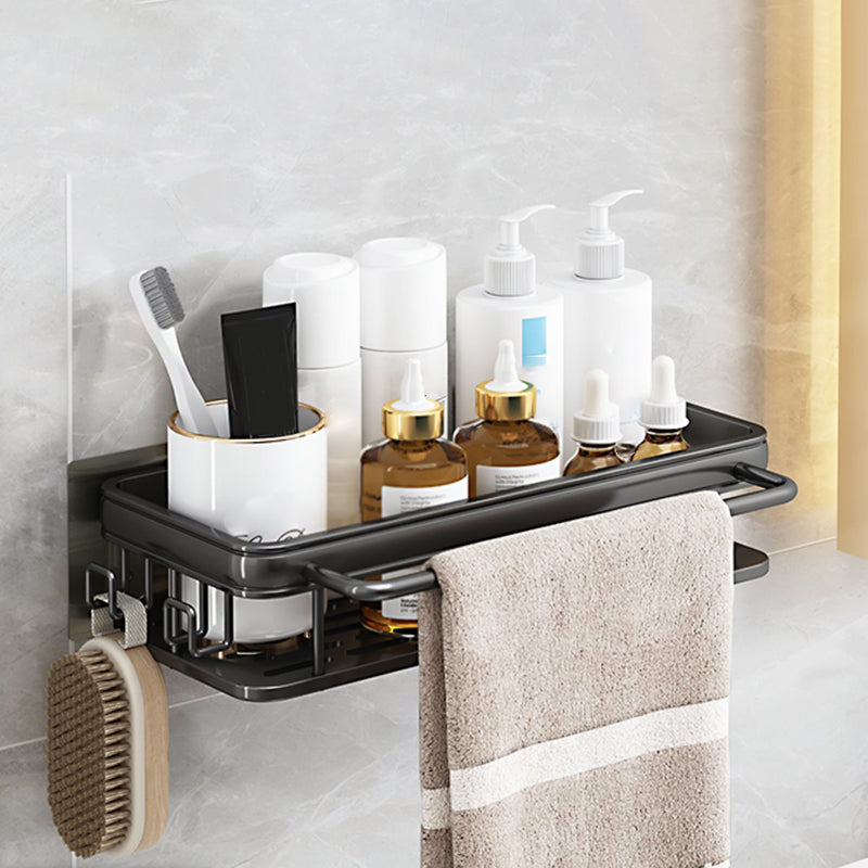 Modern Bathroom Accessories Hardware Set 1/2/3 - Piece Bath Shelf Black 1 Piece 2 Clearhalo 'Bathroom Hardware Sets' 'Bathroom Hardware' 'Bathroom Remodel & Bathroom Fixtures' 'bathroom_hardware_sets' 'Home Improvement' 'home_improvement' 'home_improvement_bathroom_hardware_sets' 7392189
