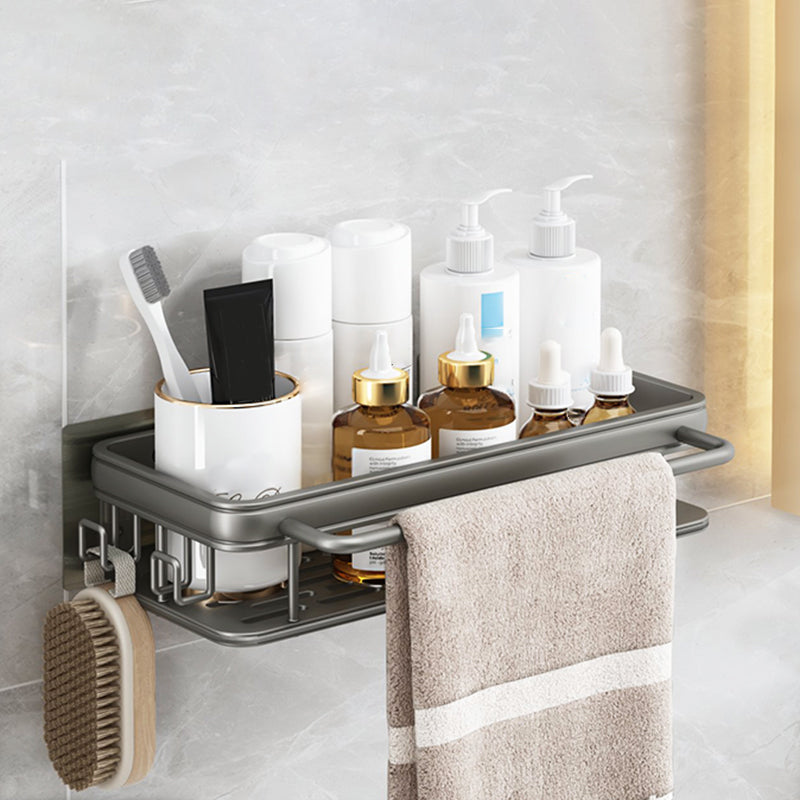 Modern Bathroom Accessories Hardware Set 1/2/3 - Piece Bath Shelf Grey 1 Piece 2 Clearhalo 'Bathroom Hardware Sets' 'Bathroom Hardware' 'Bathroom Remodel & Bathroom Fixtures' 'bathroom_hardware_sets' 'Home Improvement' 'home_improvement' 'home_improvement_bathroom_hardware_sets' 7392193