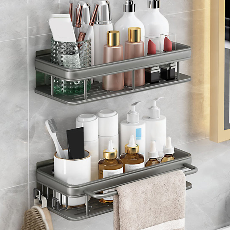 Modern Bathroom Accessories Hardware Set 1/2/3 - Piece Bath Shelf Grey 2 Piece Set 2 Clearhalo 'Bathroom Hardware Sets' 'Bathroom Hardware' 'Bathroom Remodel & Bathroom Fixtures' 'bathroom_hardware_sets' 'Home Improvement' 'home_improvement' 'home_improvement_bathroom_hardware_sets' 7392198