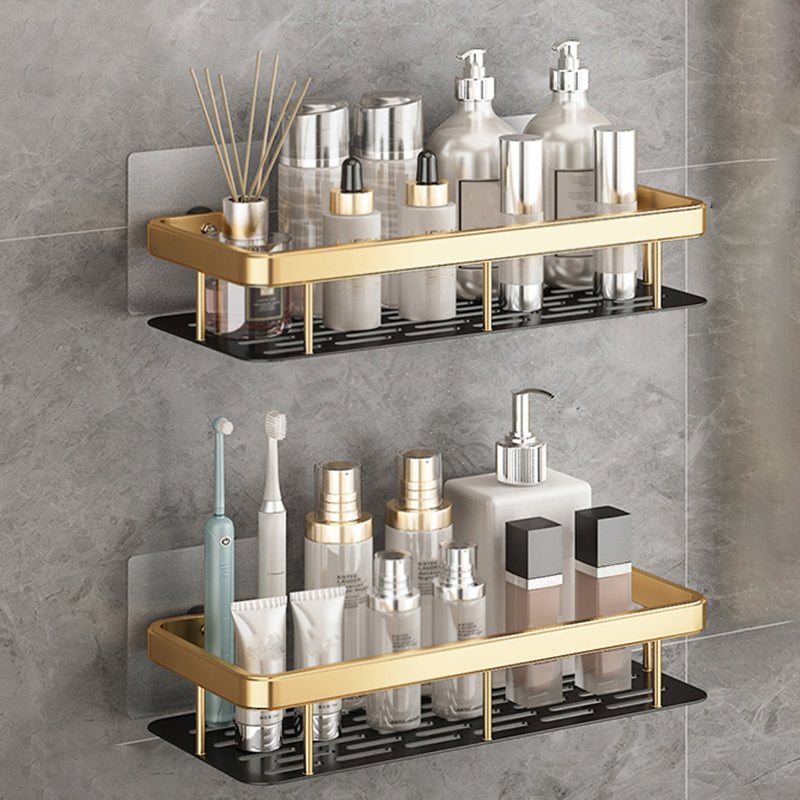 Modern Bathroom Accessories Hardware Set 1/2/3 - Piece Bath Shelf Gold 2 Piece Set No Hook Included Clearhalo 'Bathroom Hardware Sets' 'Bathroom Hardware' 'Bathroom Remodel & Bathroom Fixtures' 'bathroom_hardware_sets' 'Home Improvement' 'home_improvement' 'home_improvement_bathroom_hardware_sets' 7392215
