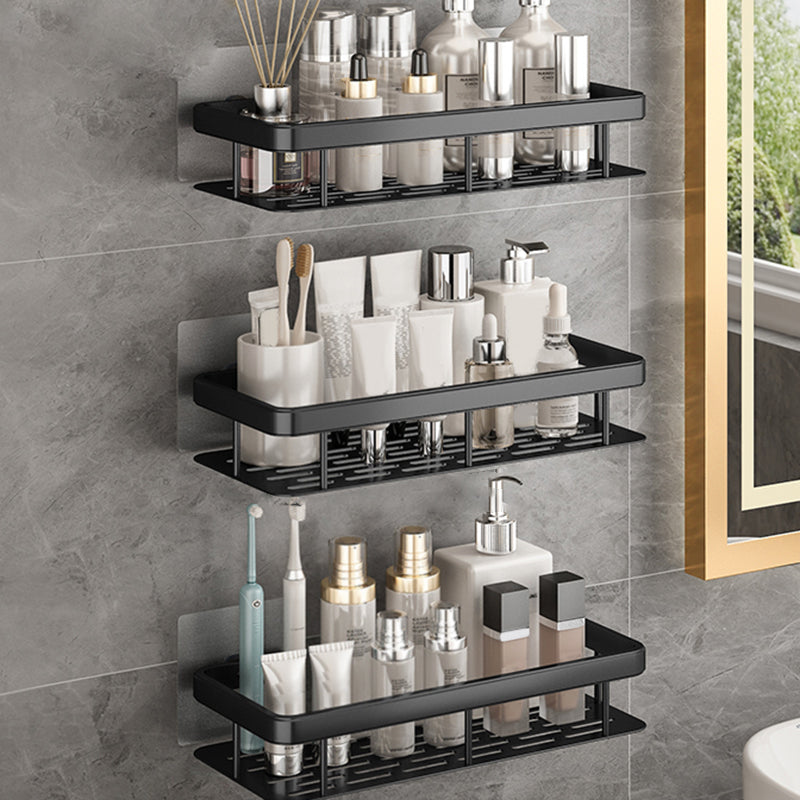 Modern Bathroom Accessories Hardware Set 1/2/3 - Piece Bath Shelf Black 3 Piece Set No Hook Included Clearhalo 'Bathroom Hardware Sets' 'Bathroom Hardware' 'Bathroom Remodel & Bathroom Fixtures' 'bathroom_hardware_sets' 'Home Improvement' 'home_improvement' 'home_improvement_bathroom_hardware_sets' 7392216
