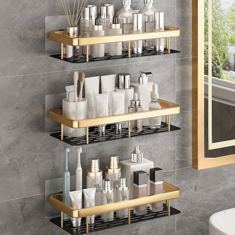 Modern Bathroom Accessories Hardware Set 1/2/3 - Piece Bath Shelf Gold 3 Piece Set No Hook Included Clearhalo 'Bathroom Hardware Sets' 'Bathroom Hardware' 'Bathroom Remodel & Bathroom Fixtures' 'bathroom_hardware_sets' 'Home Improvement' 'home_improvement' 'home_improvement_bathroom_hardware_sets' 7392219