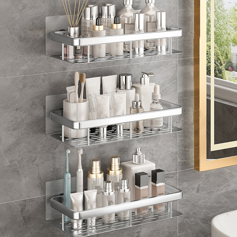 Modern Bathroom Accessories Hardware Set 1/2/3 - Piece Bath Shelf Silver 3 Piece Set No Hook Included Clearhalo 'Bathroom Hardware Sets' 'Bathroom Hardware' 'Bathroom Remodel & Bathroom Fixtures' 'bathroom_hardware_sets' 'Home Improvement' 'home_improvement' 'home_improvement_bathroom_hardware_sets' 7392220