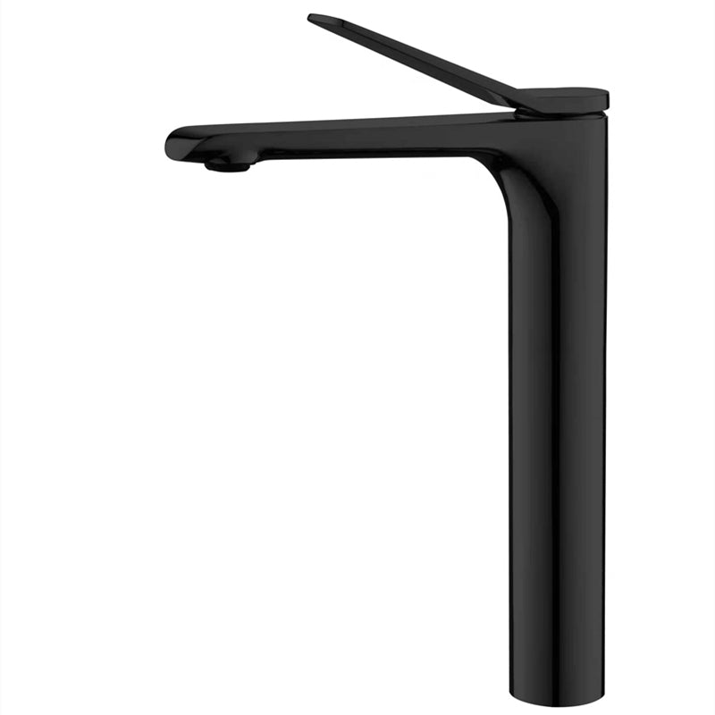 Circular Sink Faucet Scratch Resistant Single Lever Handle Vessel Sink Bathroom Faucet Black 11" Clearhalo 'Bathroom Remodel & Bathroom Fixtures' 'Bathroom Sink Faucets' 'Bathroom Sinks & Faucet Components' 'bathroom_sink_faucets' 'Home Improvement' 'home_improvement' 'home_improvement_bathroom_sink_faucets' 7392378