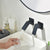 Waterfall Spout Bathroom Faucet Swivel Lever Handle 2 Holes Wall-Mounted Sink Faucet Black Clearhalo 'Bathroom Remodel & Bathroom Fixtures' 'Bathroom Sink Faucets' 'Bathroom Sinks & Faucet Components' 'bathroom_sink_faucets' 'Home Improvement' 'home_improvement' 'home_improvement_bathroom_sink_faucets' 7392394