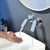 Waterfall Spout Bathroom Faucet Swivel Lever Handle 2 Holes Wall-Mounted Sink Faucet Chrome Clearhalo 'Bathroom Remodel & Bathroom Fixtures' 'Bathroom Sink Faucets' 'Bathroom Sinks & Faucet Components' 'bathroom_sink_faucets' 'Home Improvement' 'home_improvement' 'home_improvement_bathroom_sink_faucets' 7392396