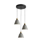 Grey 3 Heads Multi Ceiling Light Industrial Cement Cone/Bell/Drum Pendant Lamp Fixture, 3"/5"/6" H Clearhalo 'Ceiling Lights' 'Industrial Pendants' 'Industrial' 'Middle Century Pendants' 'Pendant Lights' 'Pendants' 'Tiffany' Lighting' 739246