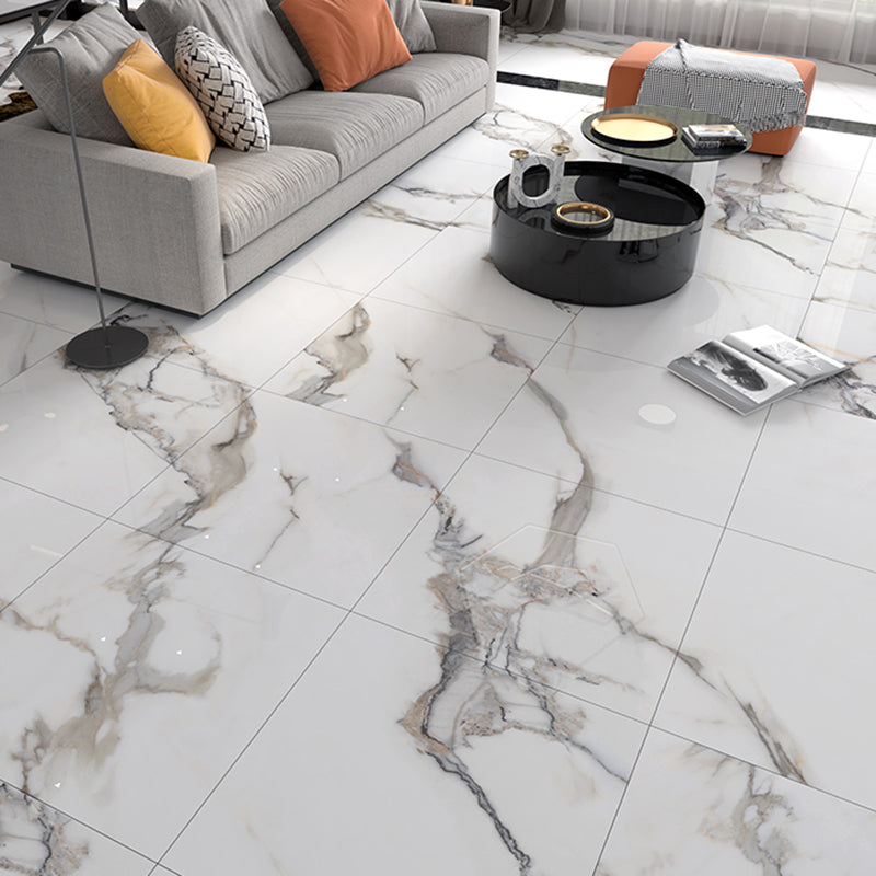Water Resistant Plastic Floor Stone Look Square Edge Floor Tile White-Gray Clearhalo 'Flooring 'Home Improvement' 'home_improvement' 'home_improvement_vinyl_flooring' 'Vinyl Flooring' 'vinyl_flooring' Walls and Ceiling' 7392486
