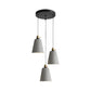 Grey 3 Heads Multi Ceiling Light Industrial Cement Cone/Bell/Drum Pendant Lamp Fixture, 3"/5"/6" H Clearhalo 'Ceiling Lights' 'Industrial Pendants' 'Industrial' 'Middle Century Pendants' 'Pendant Lights' 'Pendants' 'Tiffany' Lighting' 739251