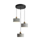 Grey 3 Heads Multi Ceiling Light Industrial Cement Cone/Bell/Drum Pendant Lamp Fixture, 3"/5"/6" H Clearhalo 'Ceiling Lights' 'Industrial Pendants' 'Industrial' 'Middle Century Pendants' 'Pendant Lights' 'Pendants' 'Tiffany' Lighting' 739256
