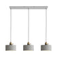 3-Light Multi Pendant Light Vintage Restaurant Hanging Lamp Kit with Bell/Cone/Drum Cement Shade in Grey, 3"/5"/6" Height Clearhalo 'Ceiling Lights' 'Industrial Pendants' 'Industrial' 'Middle Century Pendants' 'Pendant Lights' 'Pendants' 'Tiffany' Lighting' 739275