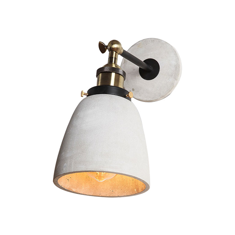 Grey Cone/Bowl/Dome Wall Light Sconce Vintage Cement 1 Light Kitchen Rotatable Wall Mounted Lamp Clearhalo 'Industrial wall lights' 'Industrial' 'Middle century wall lights' 'Tiffany' 'Wall Lamps & Sconces' 'Wall Lights' Lighting' 739288