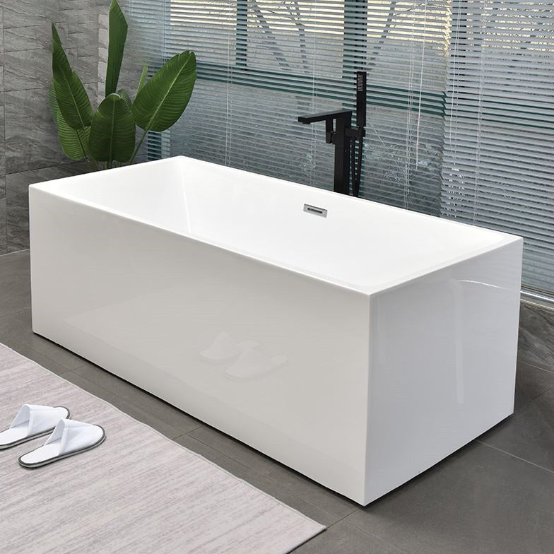 Rectangular Tub Rectangular Modern Bath Stand Alone Soaking Back to Wall Bathtub ...