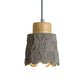 5"/5.5" Wide 1 Bulb Cup Shape Mini Hanging Light Vintage Grey and Wood Cement Ceiling Lamp Clearhalo 'Ceiling Lights' 'Industrial Pendants' 'Industrial' 'Middle Century Pendants' 'Pendant Lights' 'Pendants' 'Tiffany' Lighting' 739322