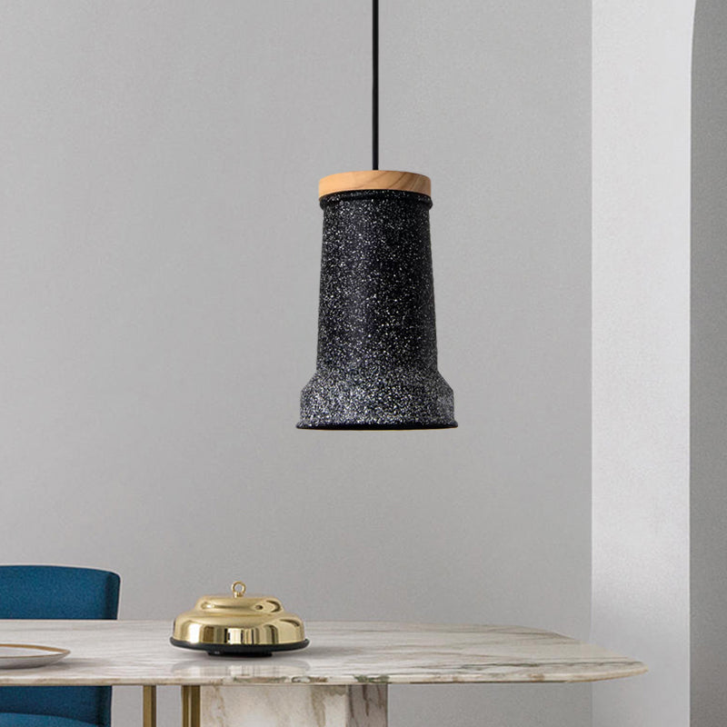 Black/Grey/White Cylinder Hanging Light Industrial Cement 1-Head Restaurant Pendant Lamp Fixture Clearhalo 'Ceiling Lights' 'Industrial Pendants' 'Industrial' 'Middle Century Pendants' 'Pendant Lights' 'Pendants' 'Tiffany' Lighting' 739351