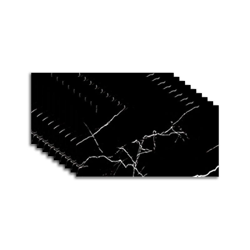 Modern Peel and Stick Tiles PVC Wallpaper for Floor and Wall Black 11.8" x 23.6" 18-Piece Set Clearhalo 'Flooring 'Home Improvement' 'home_improvement' 'home_improvement_peel_stick_blacksplash' 'Peel & Stick Backsplash Tile' 'peel_stick_blacksplash' 'Walls & Ceilings' Walls and Ceiling' 7393557