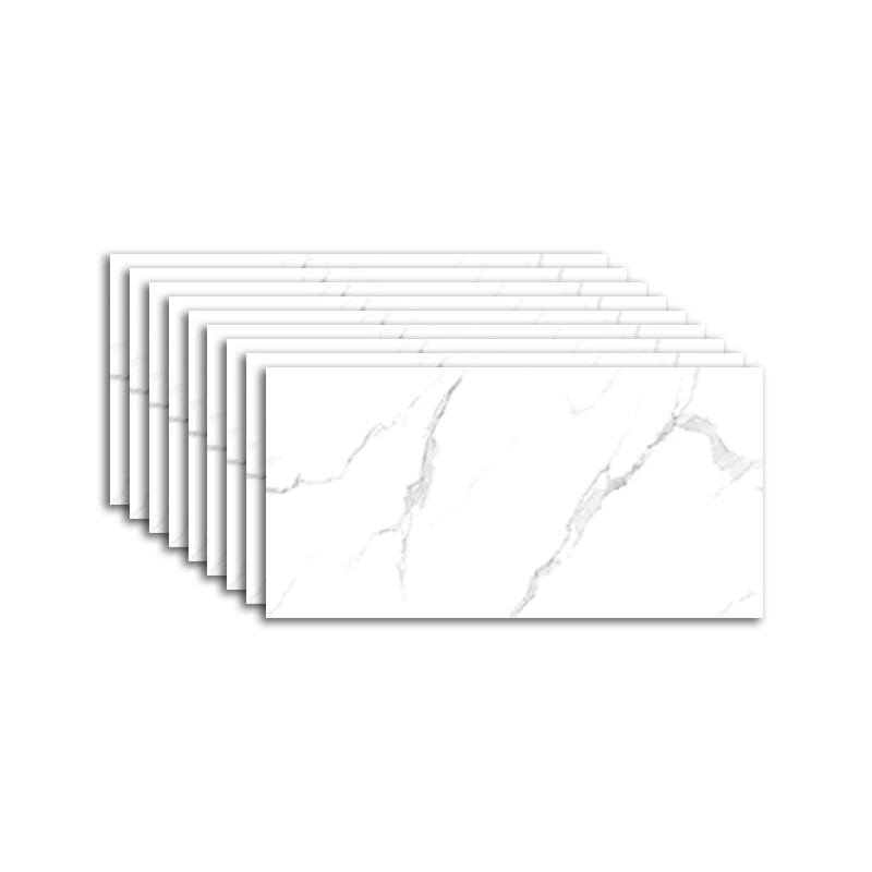 Modern Peel and Stick Tiles PVC Wallpaper for Floor and Wall White 11.8" x 23.6" 18-Piece Set Clearhalo 'Flooring 'Home Improvement' 'home_improvement' 'home_improvement_peel_stick_blacksplash' 'Peel & Stick Backsplash Tile' 'peel_stick_blacksplash' 'Walls & Ceilings' Walls and Ceiling' 7393563