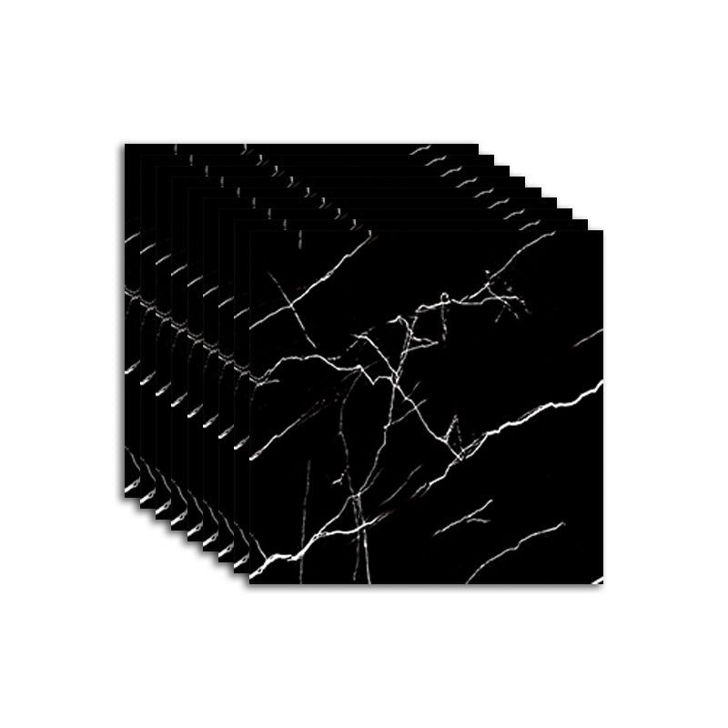 Modern Peel and Stick Tiles PVC Wallpaper for Floor and Wall Black 23.6" x 23.6" 9-Piece Set Clearhalo 'Flooring 'Home Improvement' 'home_improvement' 'home_improvement_peel_stick_blacksplash' 'Peel & Stick Backsplash Tile' 'peel_stick_blacksplash' 'Walls & Ceilings' Walls and Ceiling' 7393569