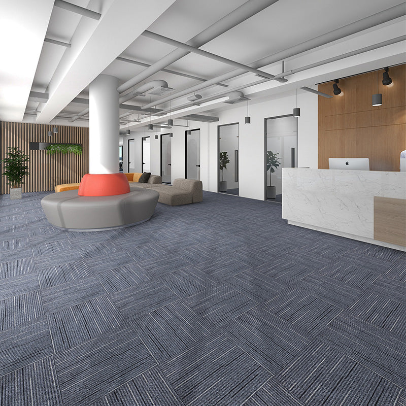 Square Carpet Tiles Multi Level Loop Glue Down Non-Skid Carpet Tile for Foyer Light Gray 40-Piece Set Asphalt Clearhalo 'Carpet Tiles & Carpet Squares' 'carpet_tiles_carpet_squares' 'Flooring 'Home Improvement' 'home_improvement' 'home_improvement_carpet_tiles_carpet_squares' Walls and Ceiling' 7393604