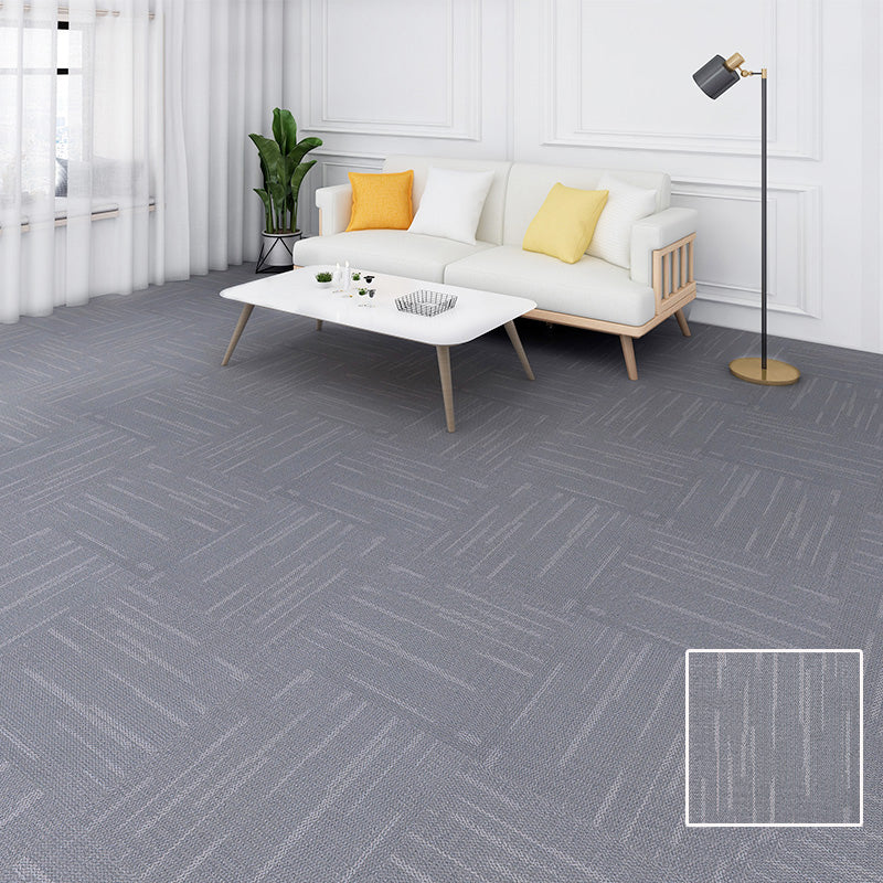 Square Carpet Tiles Multi Level Loop Glue Down Non-Skid Carpet Tile for Foyer Blue 40-Piece Set Asphalt Clearhalo 'Carpet Tiles & Carpet Squares' 'carpet_tiles_carpet_squares' 'Flooring 'Home Improvement' 'home_improvement' 'home_improvement_carpet_tiles_carpet_squares' Walls and Ceiling' 7393611