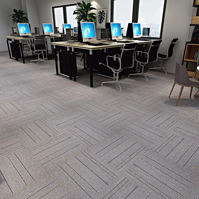 Square Carpet Tiles Multi Level Loop Glue Down Non-Skid Carpet Tile for Foyer Beige 40-Piece Set Asphalt Clearhalo 'Carpet Tiles & Carpet Squares' 'carpet_tiles_carpet_squares' 'Flooring 'Home Improvement' 'home_improvement' 'home_improvement_carpet_tiles_carpet_squares' Walls and Ceiling' 7393617