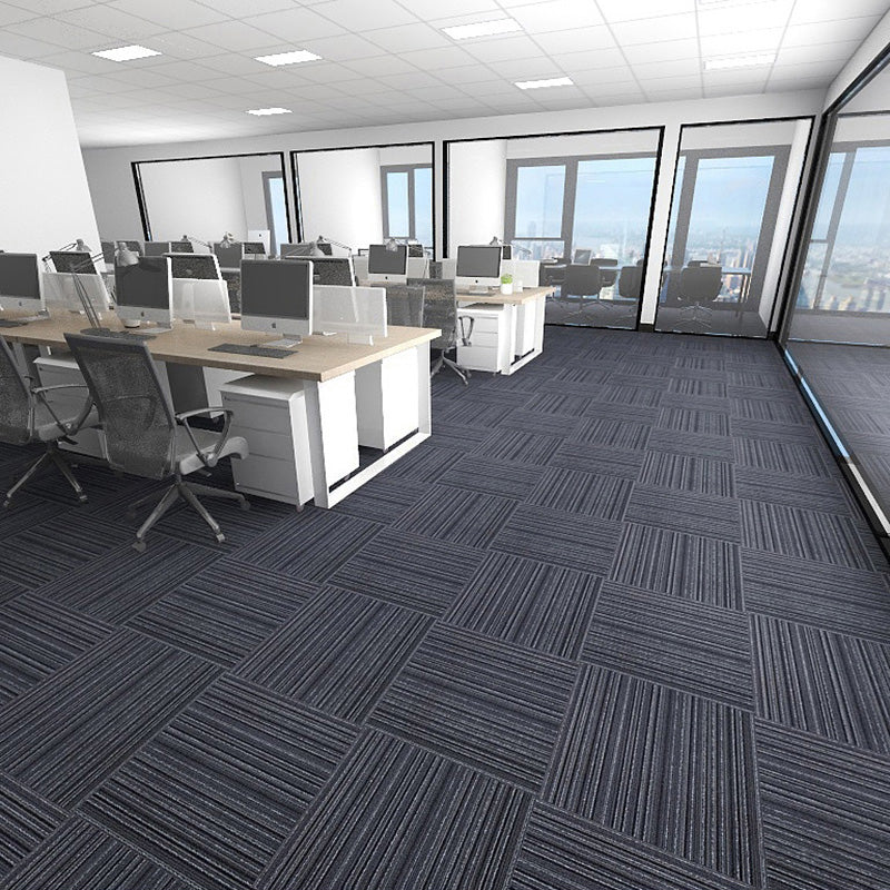 Square Carpet Tiles Multi Level Loop Glue Down Non-Skid Carpet Tile for Foyer Royal Blue 40-Piece Set Asphalt Clearhalo 'Carpet Tiles & Carpet Squares' 'carpet_tiles_carpet_squares' 'Flooring 'Home Improvement' 'home_improvement' 'home_improvement_carpet_tiles_carpet_squares' Walls and Ceiling' 7393621