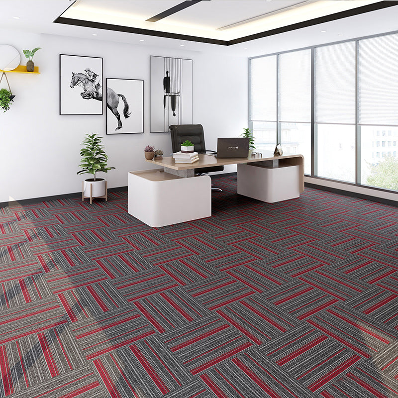 Square Carpet Tiles Multi Level Loop Glue Down Non-Skid Carpet Tile for Foyer Light Rose Red 40-Piece Set Asphalt Clearhalo 'Carpet Tiles & Carpet Squares' 'carpet_tiles_carpet_squares' 'Flooring 'Home Improvement' 'home_improvement' 'home_improvement_carpet_tiles_carpet_squares' Walls and Ceiling' 7393627